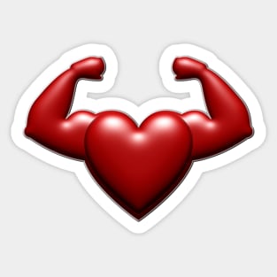 flexing heart Sticker